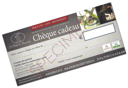 Cheque cadeau